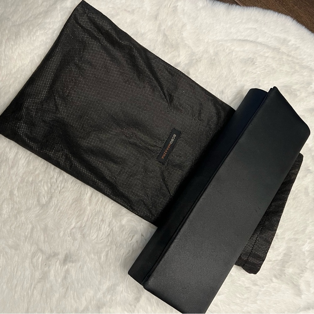 BCBG Black Satin Evening Clutch Bag